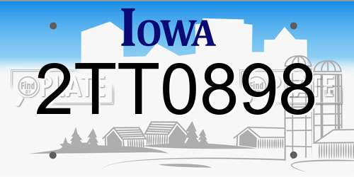 2TT0898 Iowa License Plate