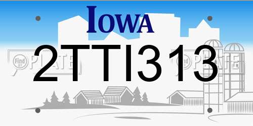 2TTI313 Iowa License Plate
