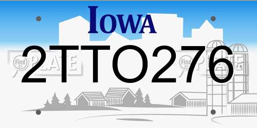 2TTO276 Iowa License Plate