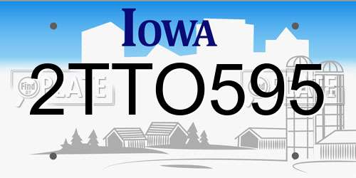 2TTO595 Iowa License Plate
