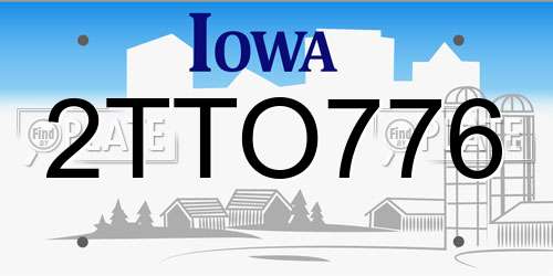2TTO776 Iowa License Plate