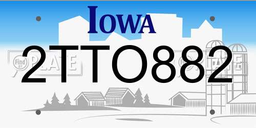 2TTO882 Iowa License Plate