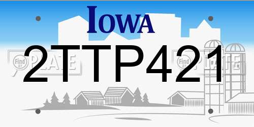 2TTP421 Iowa License Plate