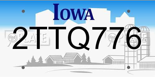 2TTQ776 Iowa License Plate