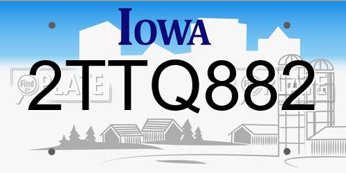 2TTQ882 Iowa License Plate