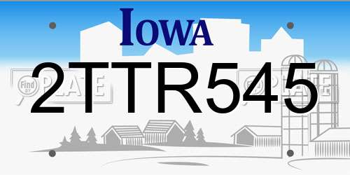 2TTR545 Iowa License Plate