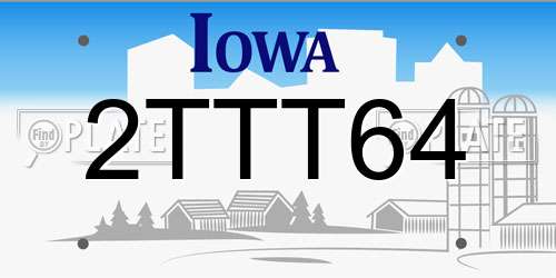2TTT64 Iowa License Plate