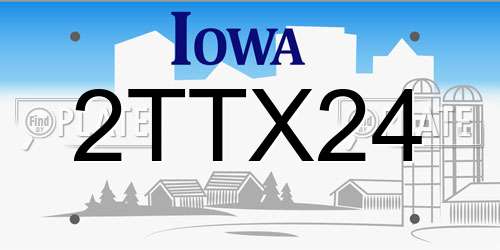 2TTX24 Iowa License Plate