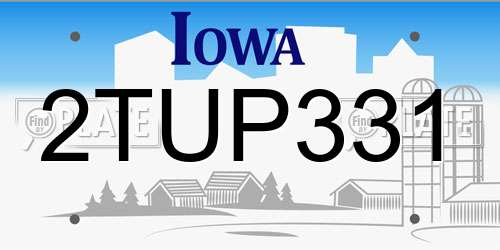 2TUP331 Iowa License Plate