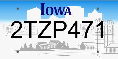 2TZP471 Iowa License Plate