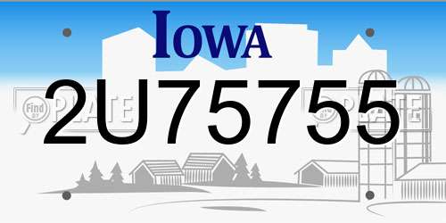 2U75755 Iowa License Plate