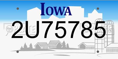 2U75785 Iowa License Plate