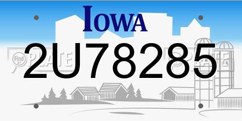 2U78285 Iowa License Plate