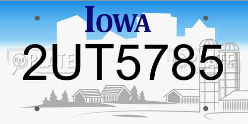 2UT5785 Iowa License Plate