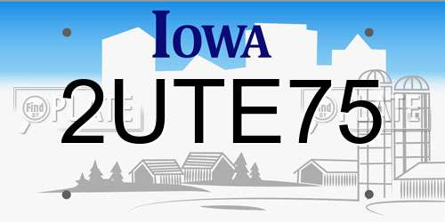 2UTE75 Iowa License Plate