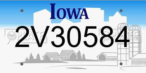 2V30584 Iowa License Plate