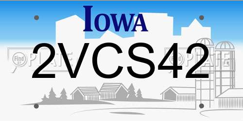 2VCS42 Iowa License Plate