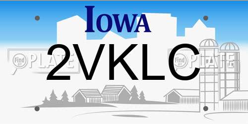2VKLC Iowa License Plate