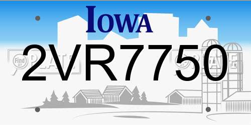 2VR7750 Iowa License Plate