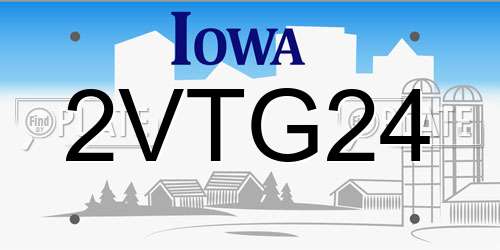 2VTG24 Iowa License Plate