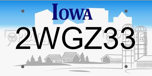 2WGZ33 Iowa License Plate