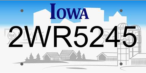 2WR5245 Iowa License Plate