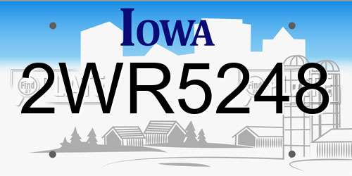 2WR5248 Iowa License Plate