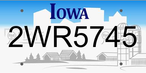 2WR5745 Iowa License Plate