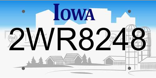 2WR8248 Iowa License Plate
