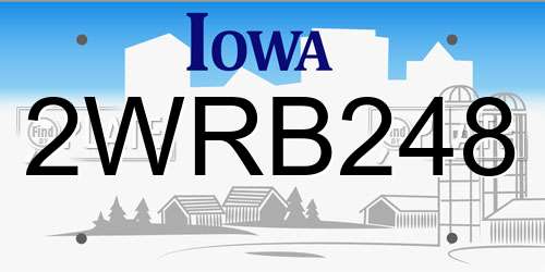2WRB248 Iowa License Plate
