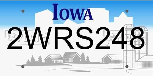 2WRS248 Iowa License Plate