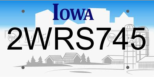2WRS745 Iowa License Plate