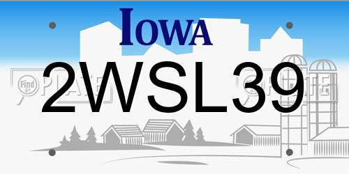 2WSL39 Iowa License Plate
