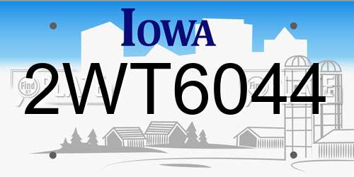 2WT6044 Iowa License Plate