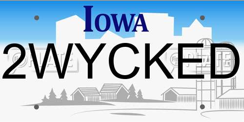 2WYCKED Iowa License Plate