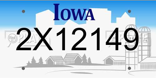 2X12149 Iowa License Plate