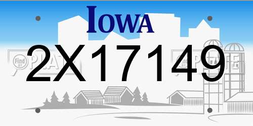 2X17149 Iowa License Plate