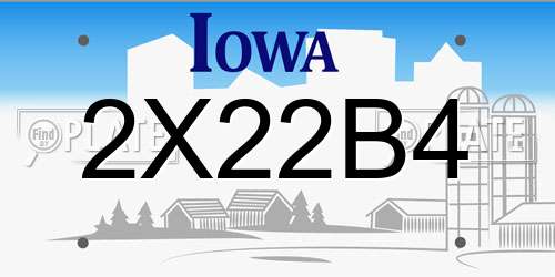 2X22B4 Iowa License Plate