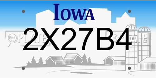 2X27B4 Iowa License Plate