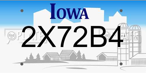 2X72B4 Iowa License Plate