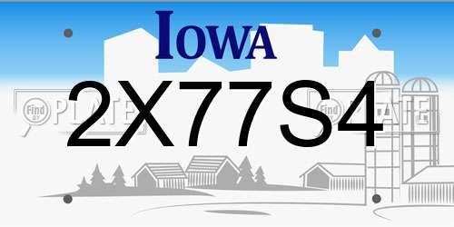 2X77S4 Iowa License Plate