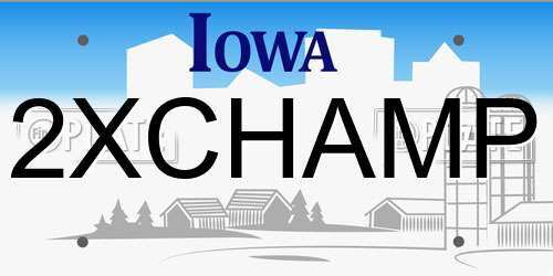 2XCHAMP Iowa License Plate