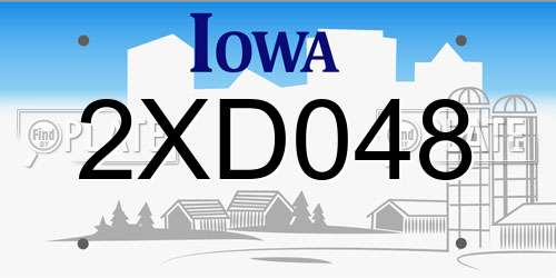 2XD048 Iowa License Plate