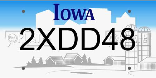2XDD48 Iowa License Plate