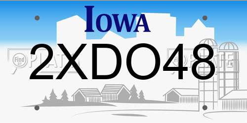 2XDO48 Iowa License Plate