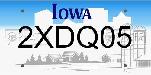 2XDQ05 Iowa License Plate