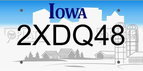 2XDQ48 Iowa License Plate