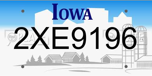 2XE9196 Iowa License Plate