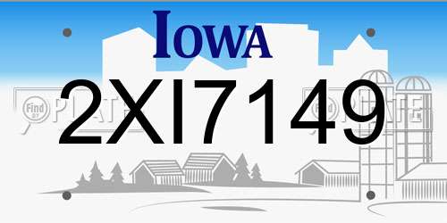 2XI7149 Iowa License Plate