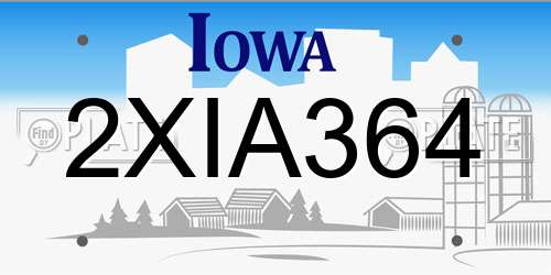 2XIA364 Iowa License Plate